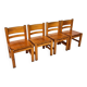 Set of 4 vintage Scandinavian pine dining chairs, 1960s