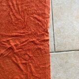 Orange chenille double bed cover
