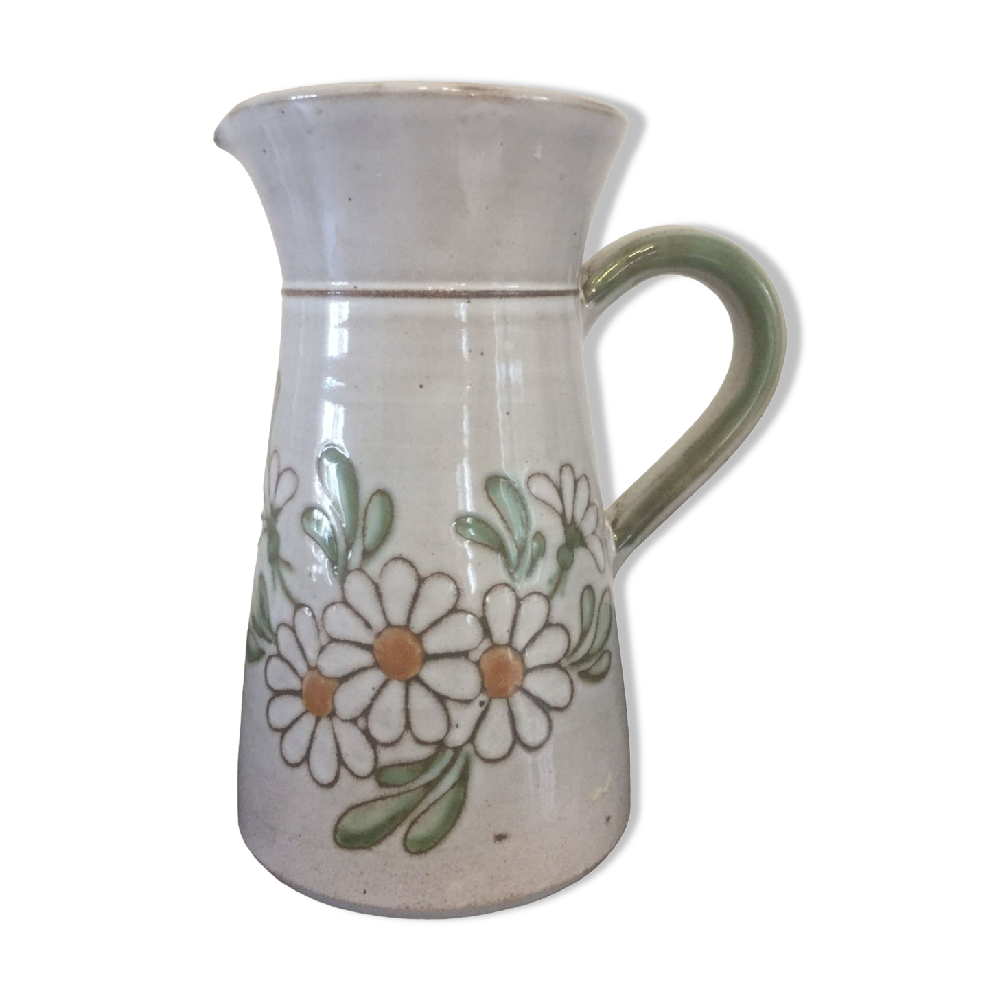 pitcher - VALLAURIS " NATOLI " - ceramics - daisies - vintage -