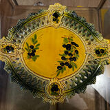 Ceramic plate Vallauris - Pierced decoration Olives - 1950s