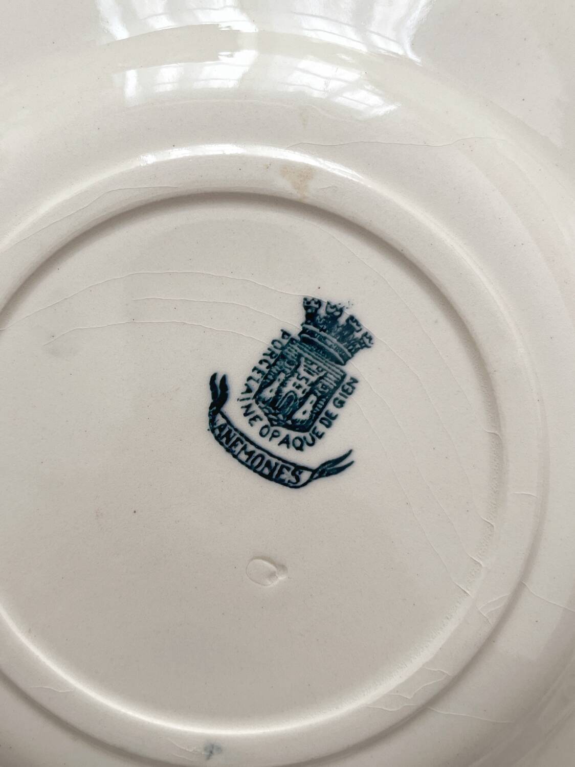 2 Gien "Anemones" ironstone dessert plates