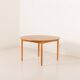 Danish Oak round dining table with one extension, 1970s