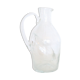 Bubbled glass pitcher with ice tank, handcrafted, French vintag manufacturing