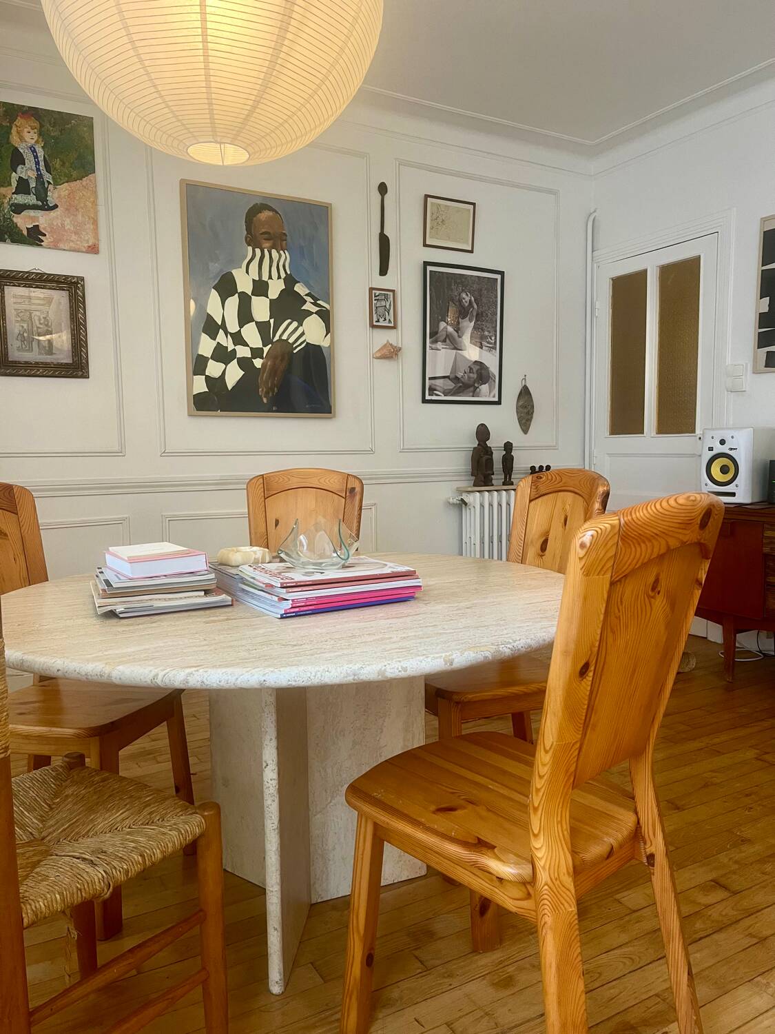 Set of 4 solid pine chairs in chalet style