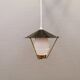 Danish hanging lamp from the 50-60s, made of brass, metal and with milky white glass shade.