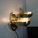 Set of Unique Cubistic Brass Wall Lamps, 1920s
