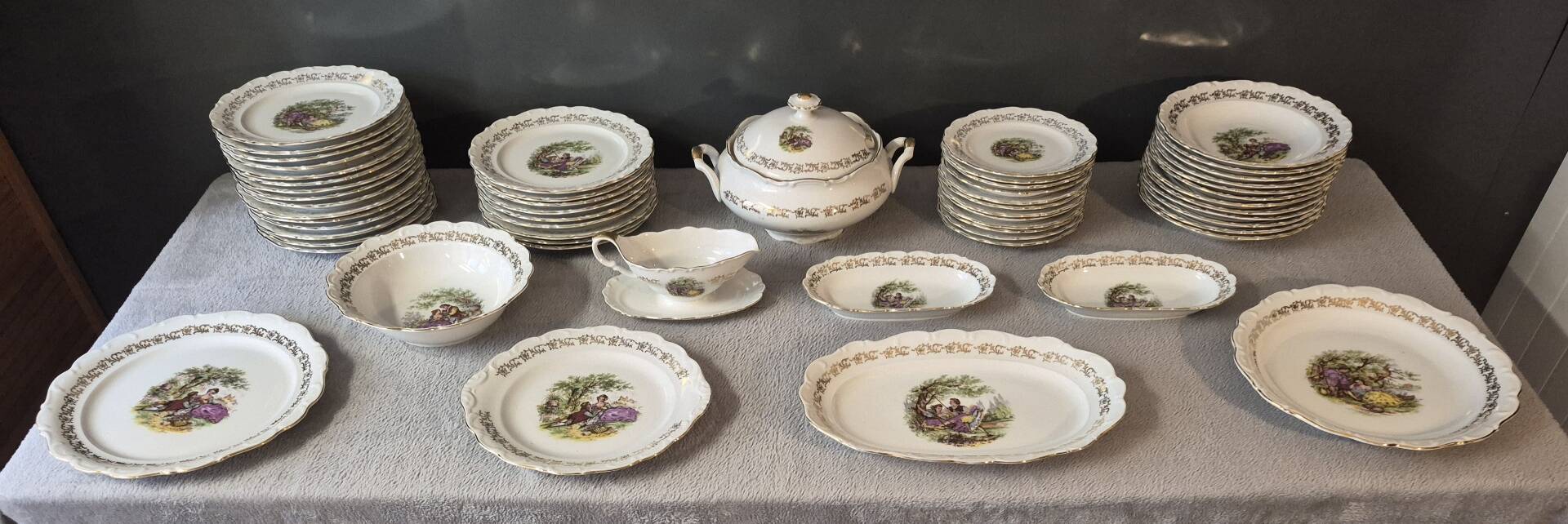 Service de vaisselle Fragonard porcelaine de Bavière Années 50/60