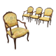 Fauteuils anciens style baroque en noyer sculpté XIX-XX siècle