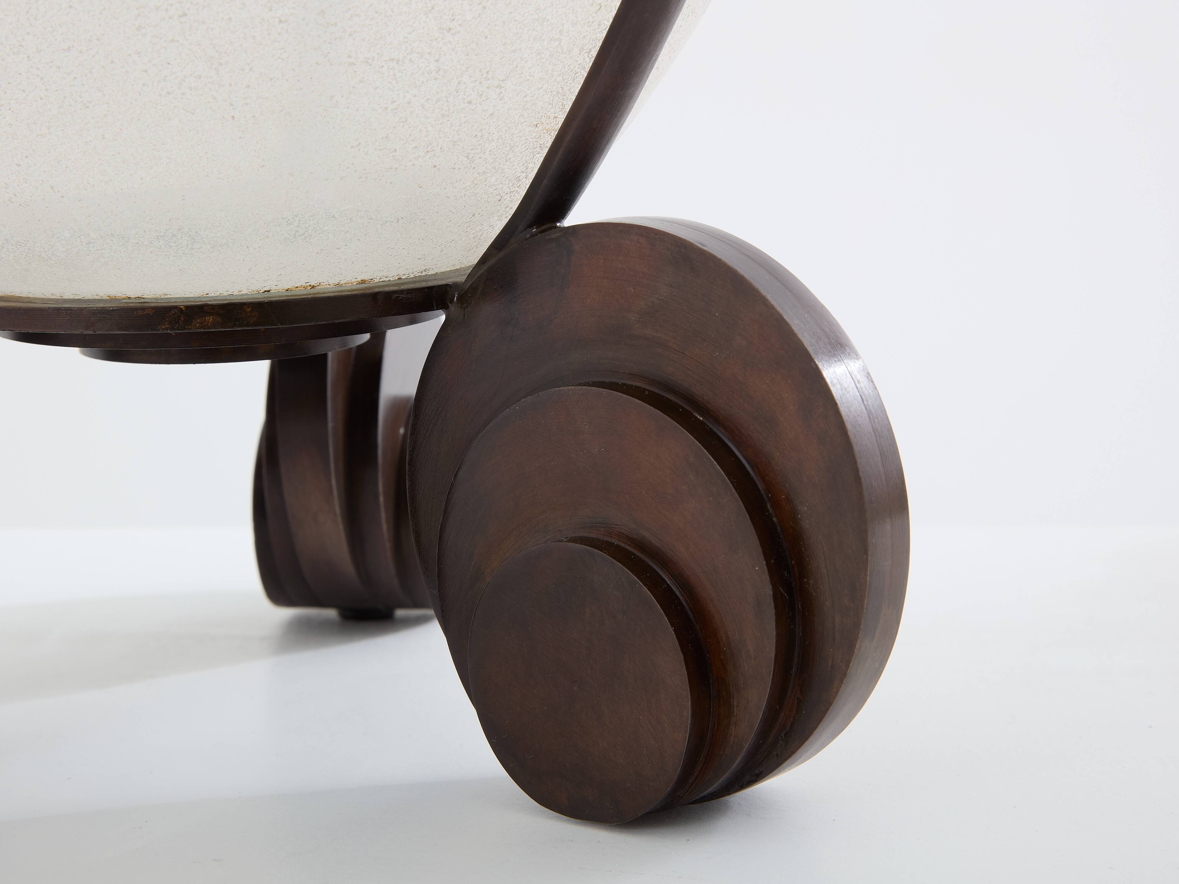 Large Art Deco frosted glass vase by Karl Springer for Seguso 1980