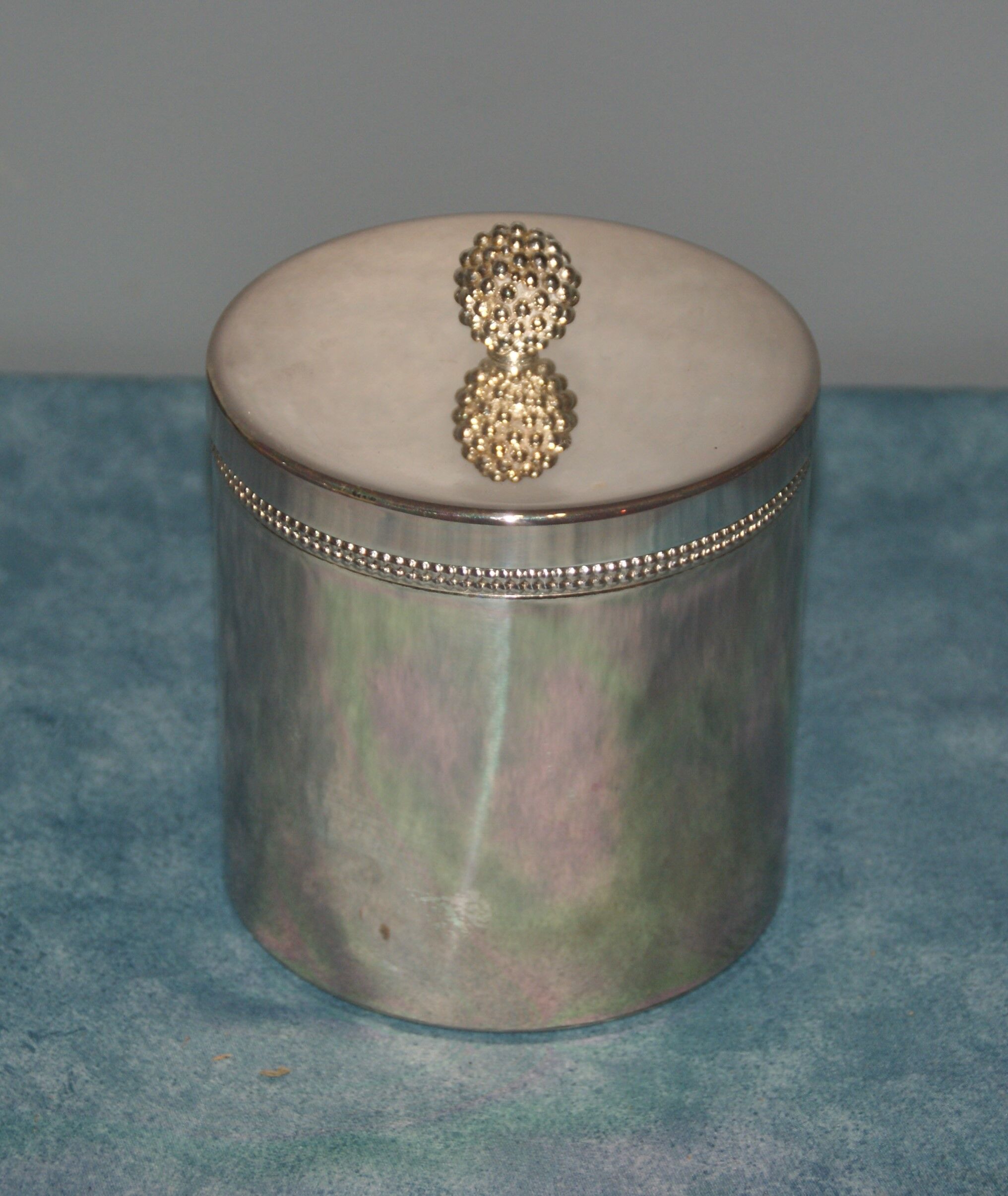 Silver metal cookie tin
