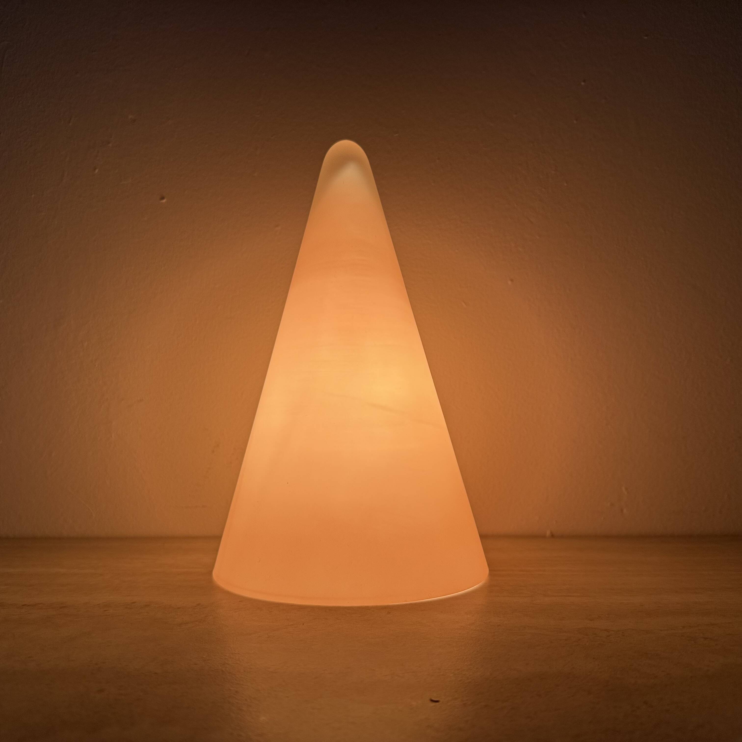 Matte Pink glass SCE Teepee table lamp , 1970’s , France