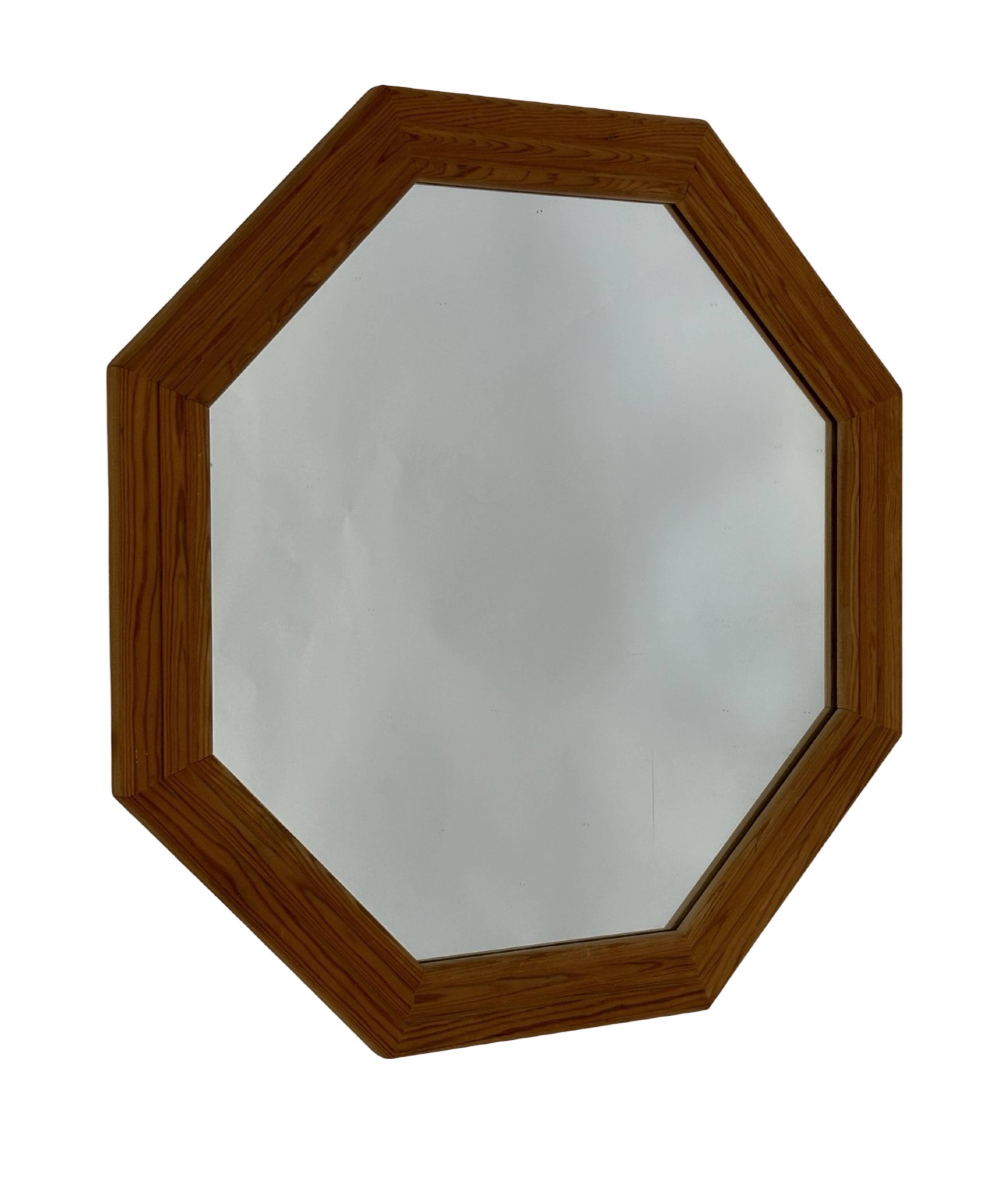 Vintage 70s Pine Mirror Swedish Design