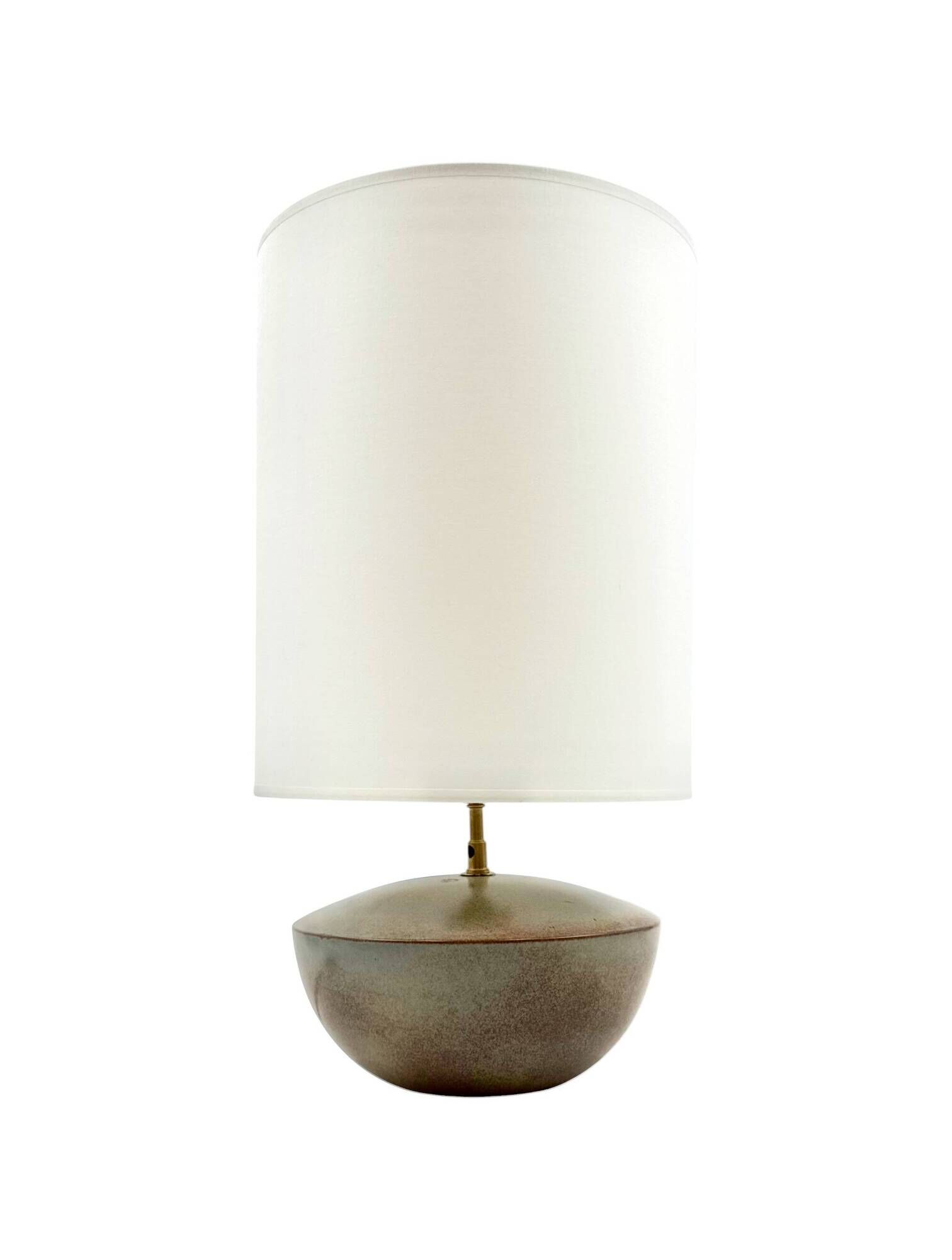 Mid-century modern green ceramic lamp base, Alain di Bin France 1960s