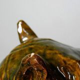 Vintage 1980s glazed terracotta horse or chess knight head