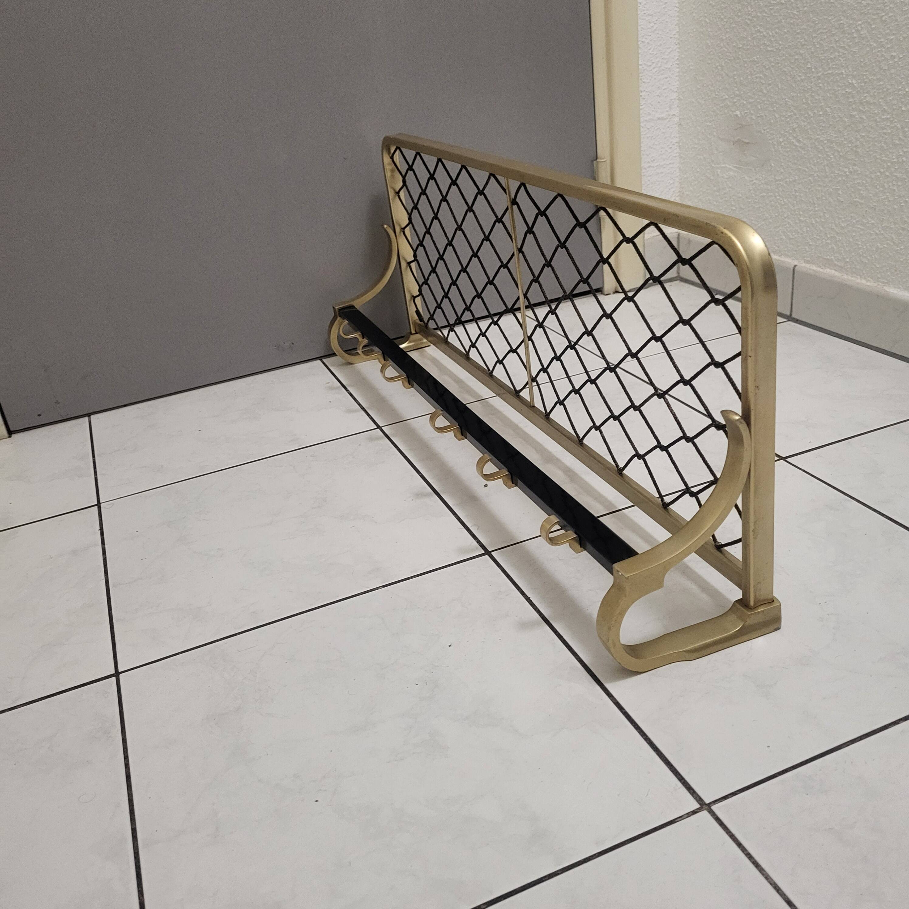 Gold-plated aluminum coat rack and cloakroom, 1960-70