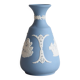 Blue porcelain vase by Wedgwood.