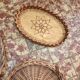 Lot de 4 plateaux en osier vintage