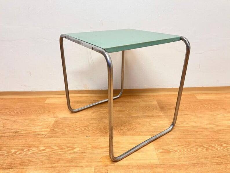 Rare Bauhaus chrome Nesting Table B9, Marcel Breuer-1930s
