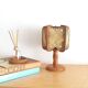 Wood and straw small table lamp 1960