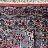 Handmade vintage Uzbek Bukhara rug 64cm x 94cm 1950s