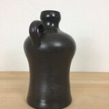 Black ceramic vase with handle