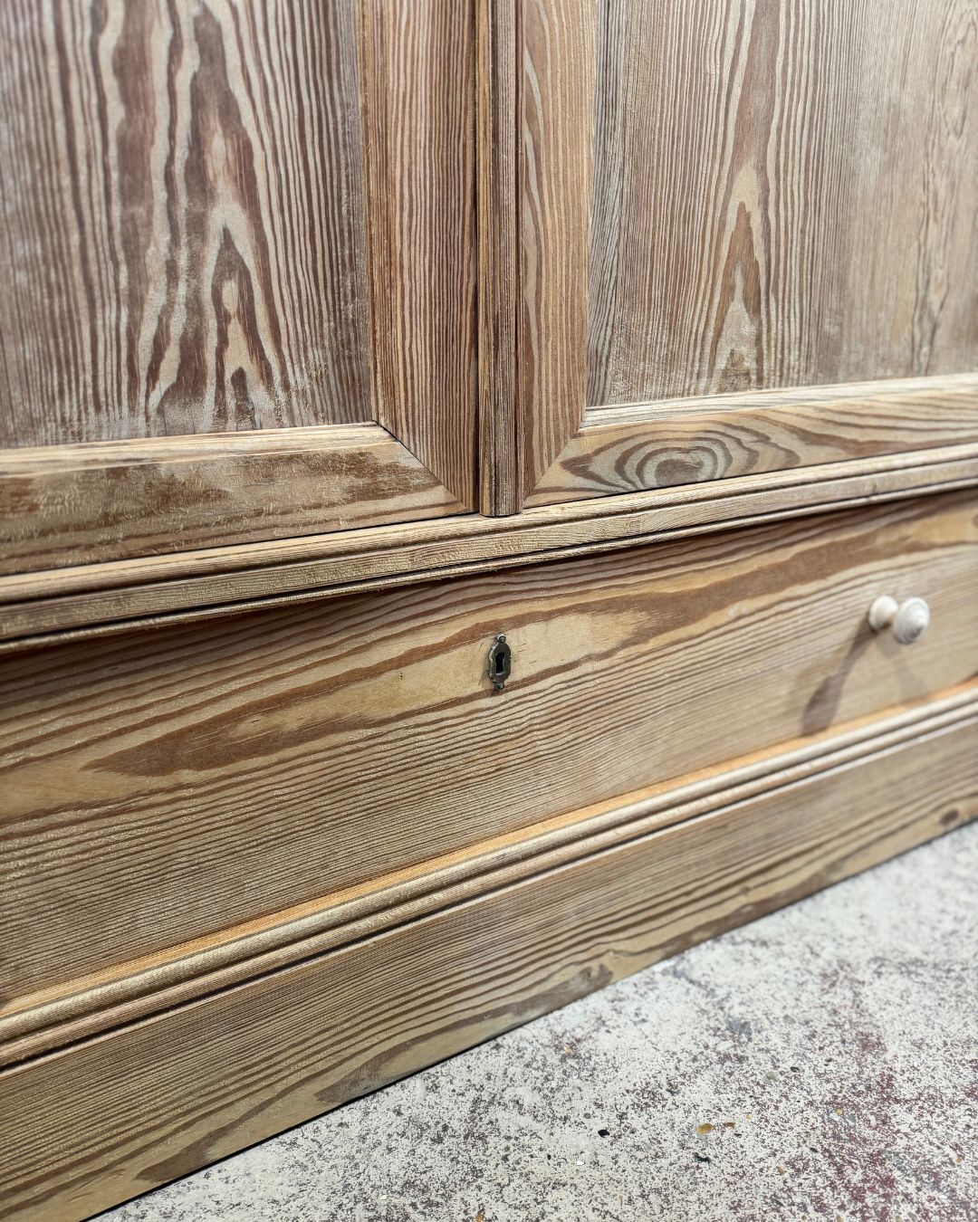 Antique wardrobe in solid pitch pine
