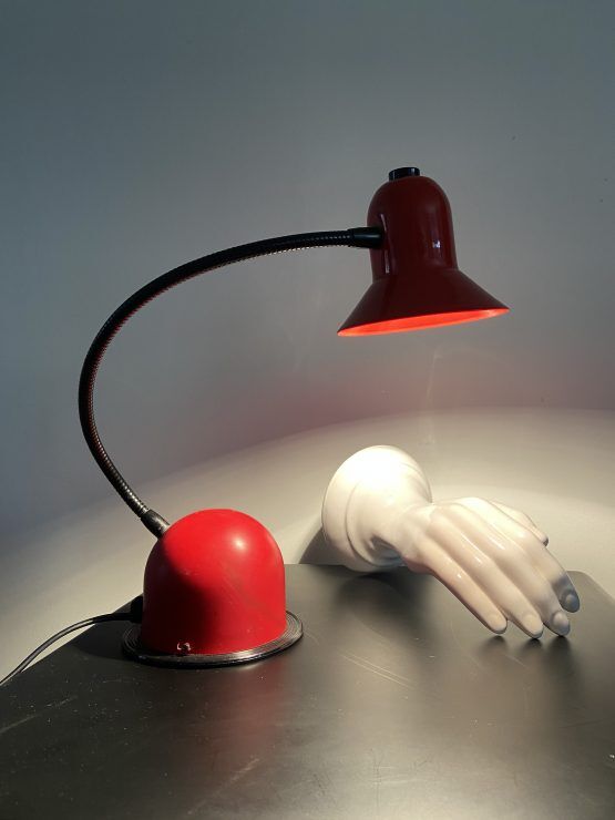 Stilplast red desk lamp made in italy 80's