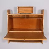Secretary and shelf hanging in elm.