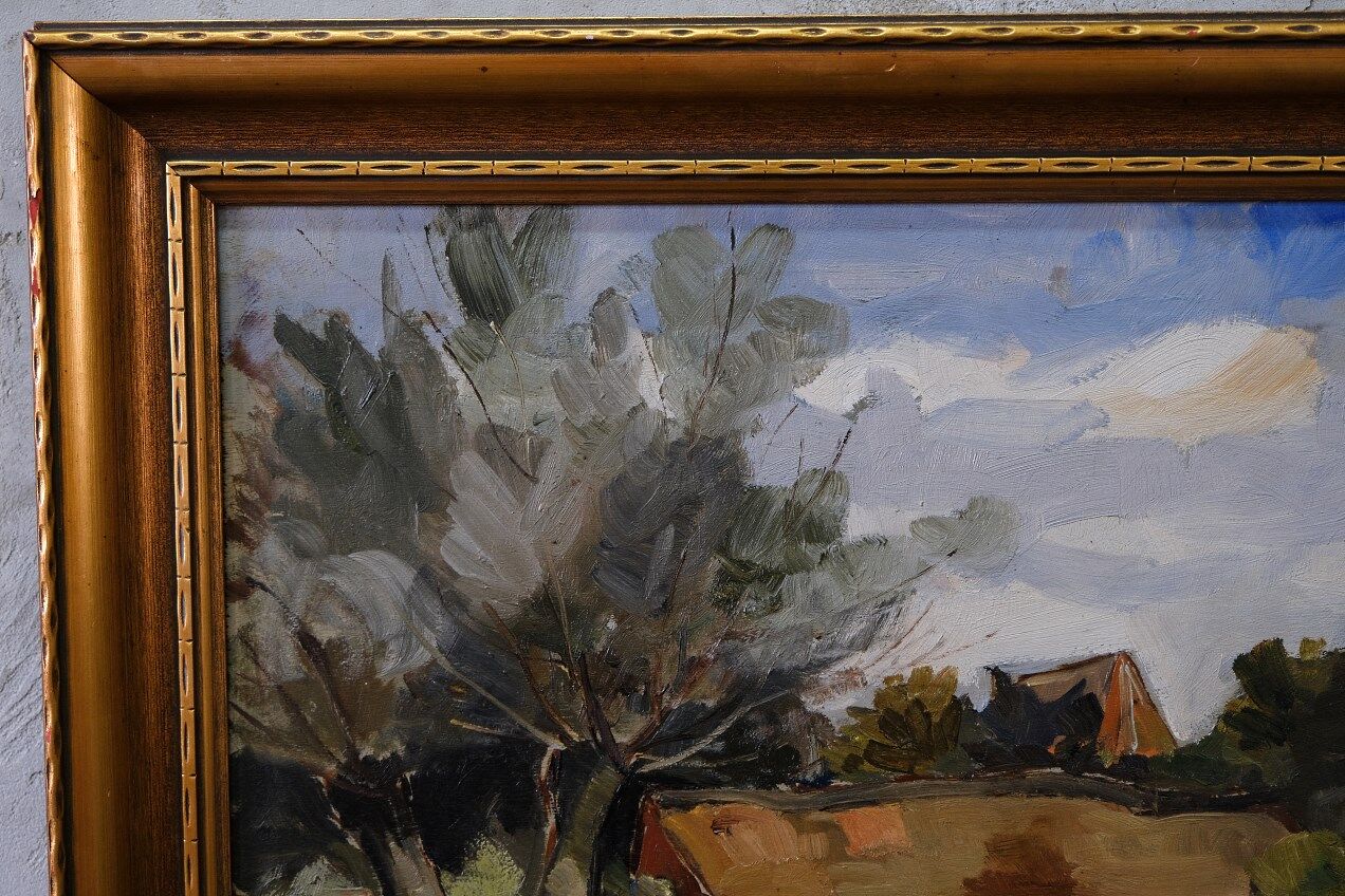 Gotthard Sandberg (1890-1961) , Swedish Oil Painting, Oil on Board, 1933, Framed