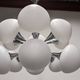 Sputnik chandelier with 12 frosted glass lights, Italy circa 1970.