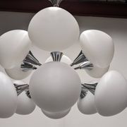 Sputnik chandelier with 12 frosted glass lights, Italy circa 1970.