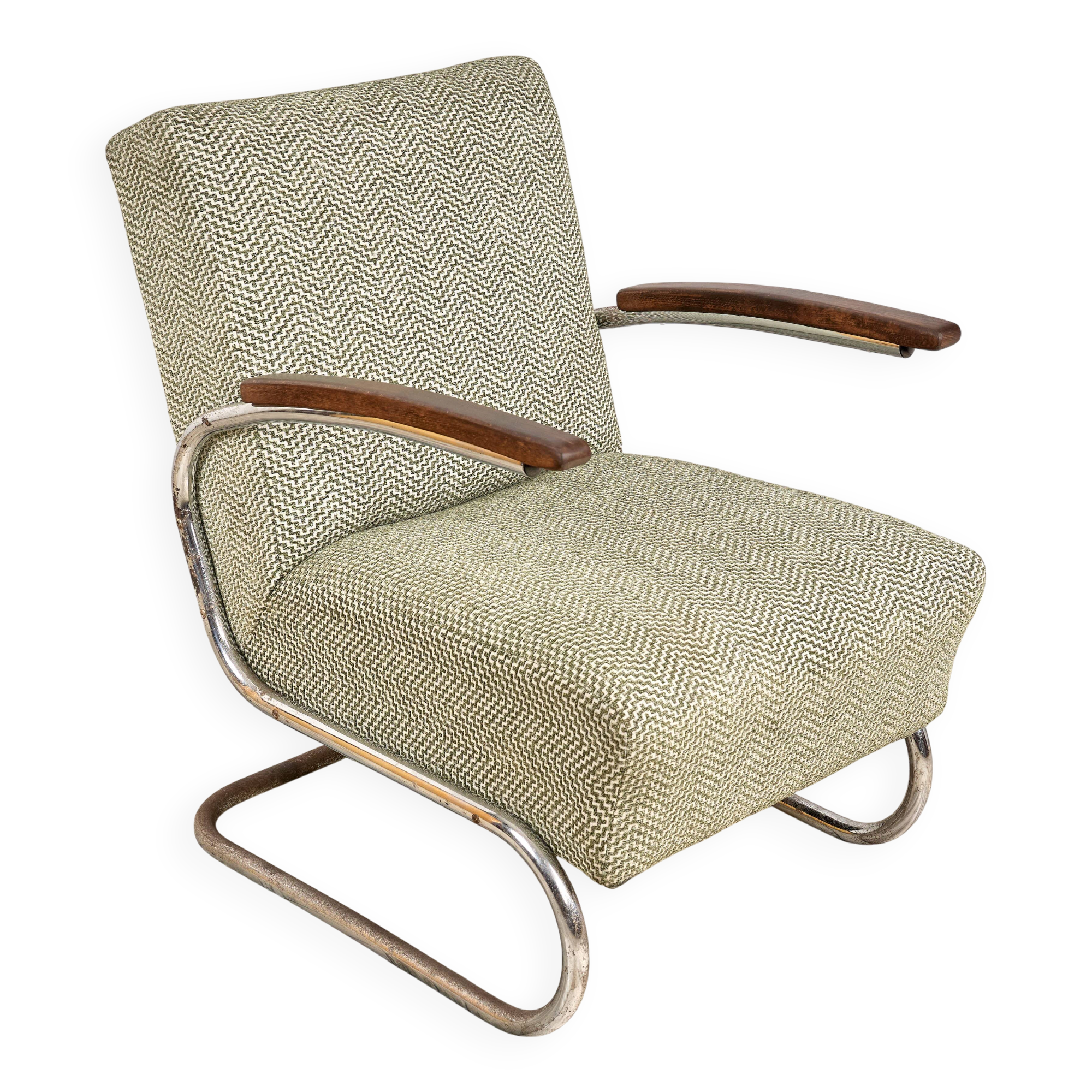 Cantilever Bauhaus Armchair S-411, Thonet, 1930s, Czechoslovakia
