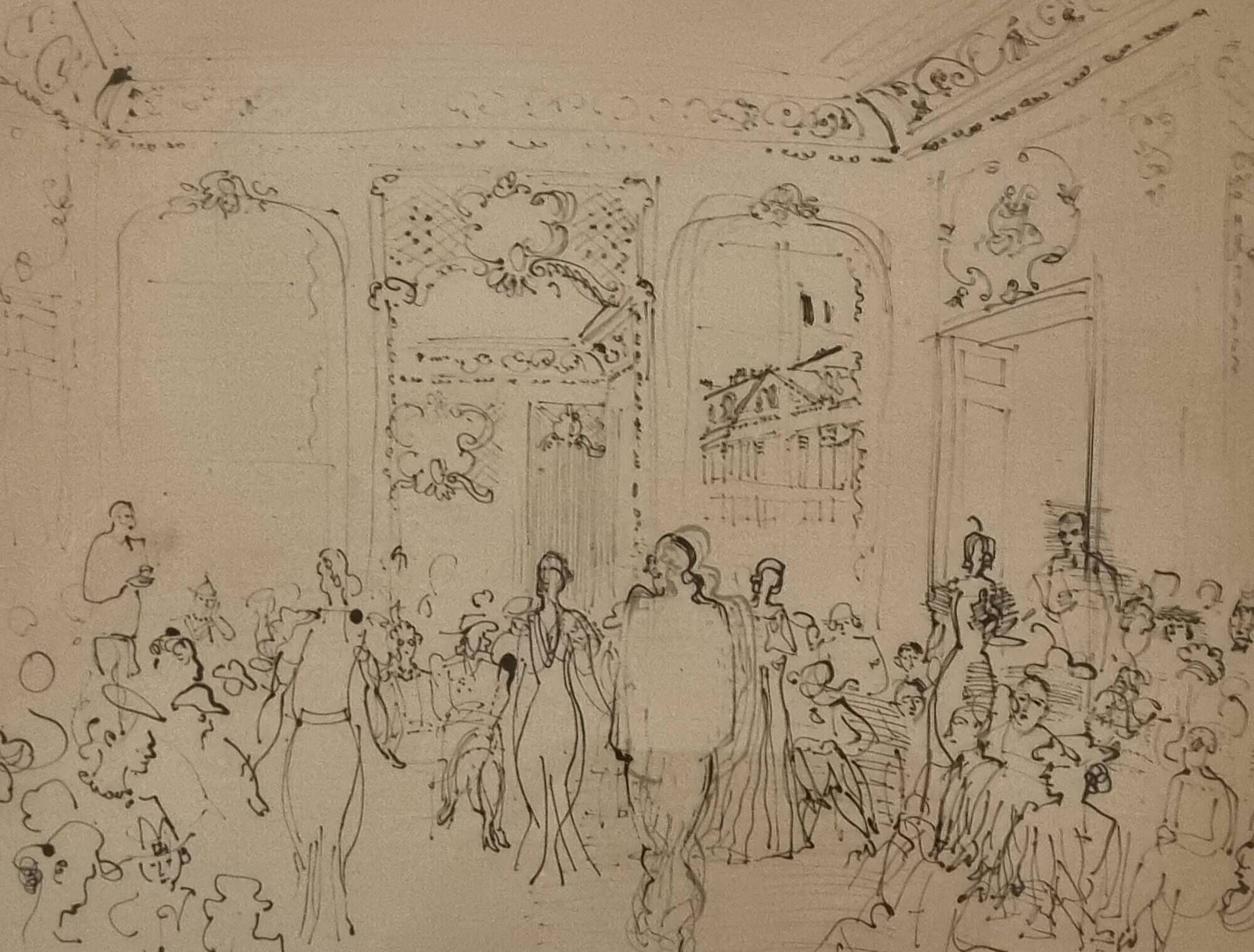 Photogravure after Raoul Dufy – "Chez Schiaparelli", 1937, 45 x 36 cm