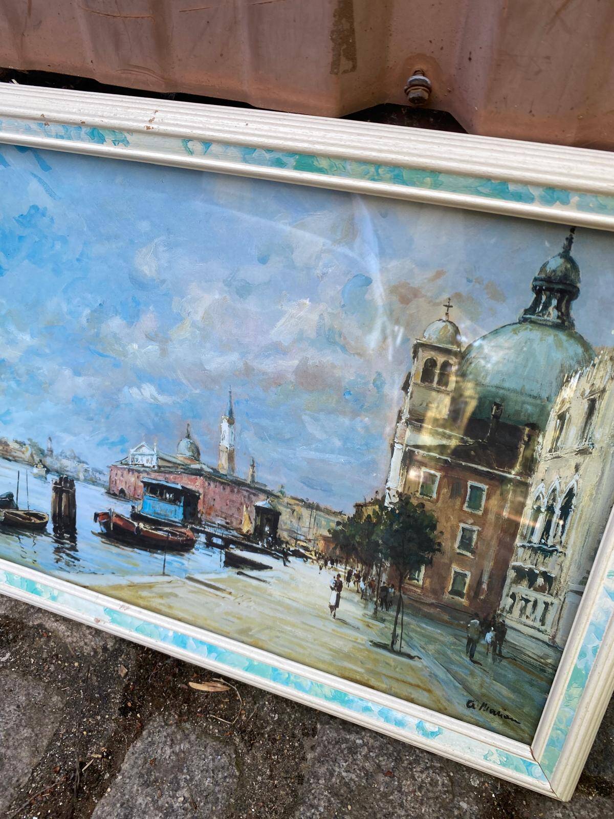 Oil painting on canvas A. Mariani Venice 1950