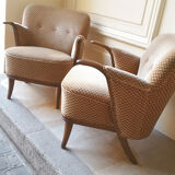 Lot of 2 armchairs sculptural 50 60 years
