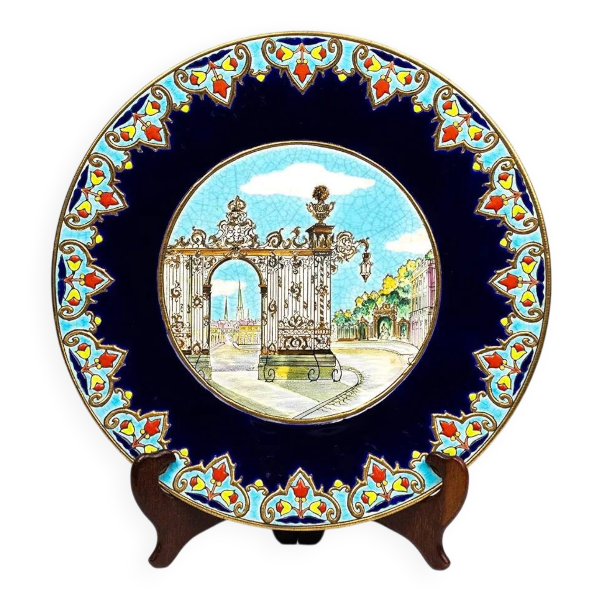 Grand plat Émaux de Longwy – Porte Stanislas, Nancy - seconde moitié 20eme