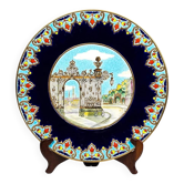 Large dish Émaux de Longwy – Porte Stanislas, Nancy - second half of the 20th century