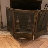 Old brass fire shield