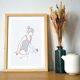 Illustration A4 naiade no. 1/8 bretagne baigneuse mer