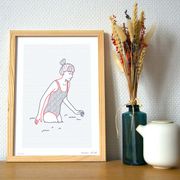 Illustration A4 naiade no. 1/8 bretagne baigneuse mer