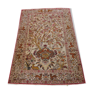 Tapis persan en soie Ghoum fait main  165 x 109 cm