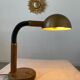 Old desk lamp design HILLEBRAND year 70 brass wood