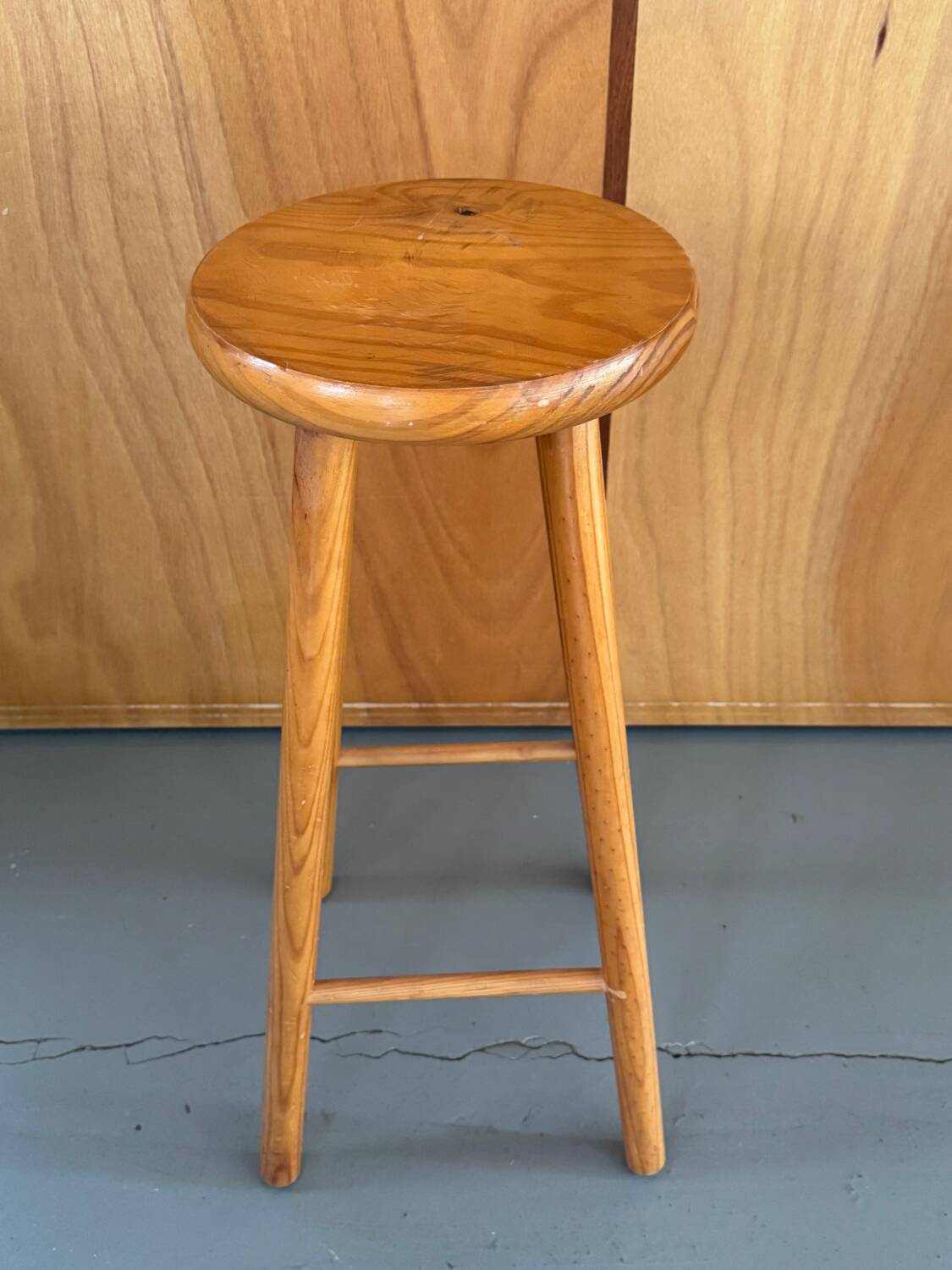 High wooden stool