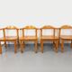 Set of 4 armchairs in pine from the 60s and 70s