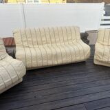 Sofa + 2 leather armchairs