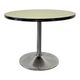 Table basse/table d'appoint ronde vintage vert menthe avec piètement chromé