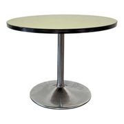 Vintage mint green round coffee table/side table with chrome legs.