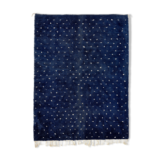 Modern Moroccan carpet dark blue