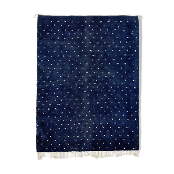 Modern Moroccan carpet dark blue