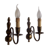 Pair of metal wall sconces